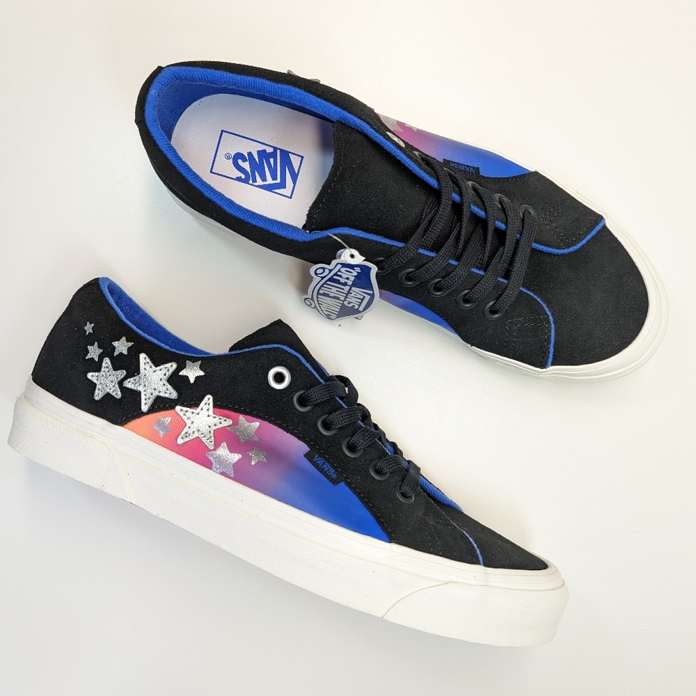 Vans Lampin 86 DX Anaheim Factory Moon Black Suede Blue Stars Sneakers Men's 7.5